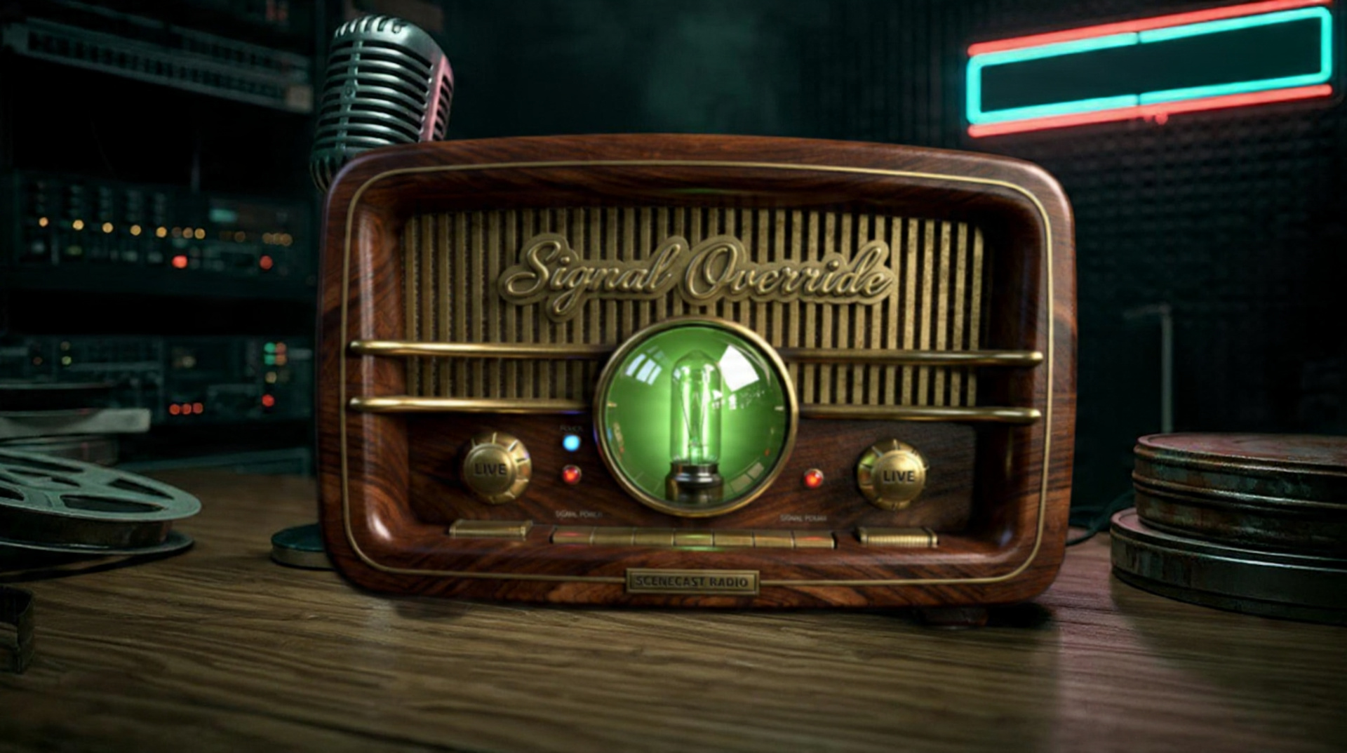 Signal Override — Studio Scene